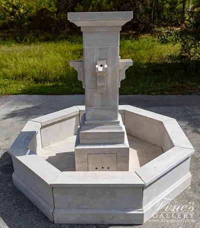 Coastal Fountain in Italian Roman Travertine