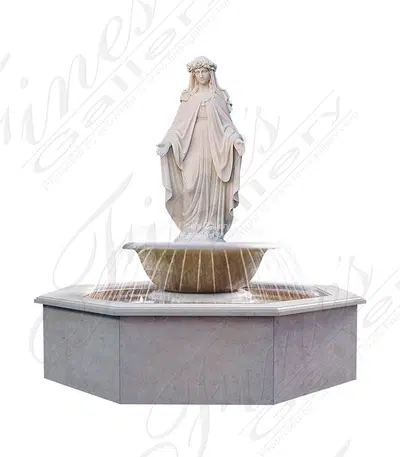 Our Lady Fountain in Statuary White Marble