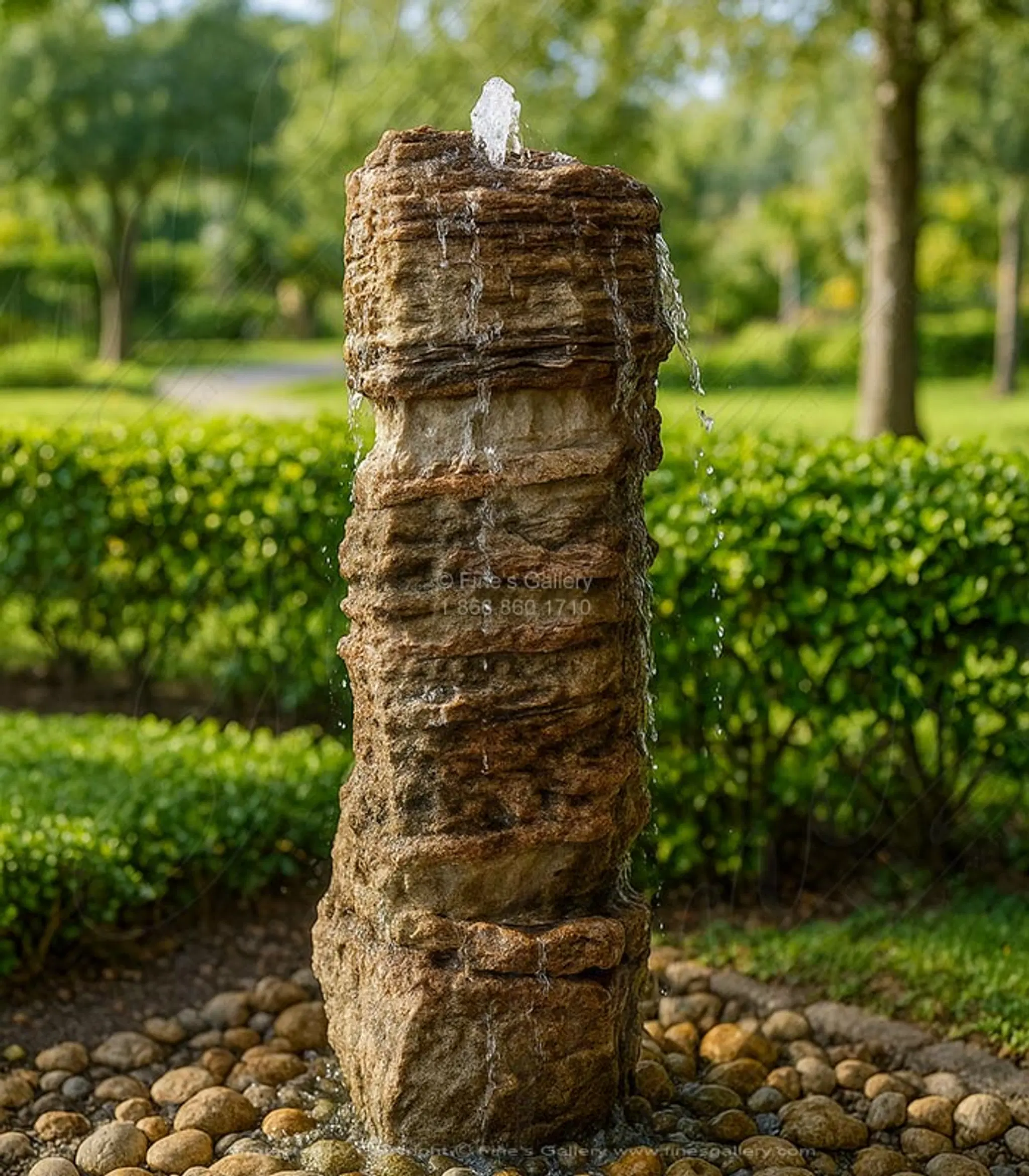 Modern Fountain in rare Petrified Wood