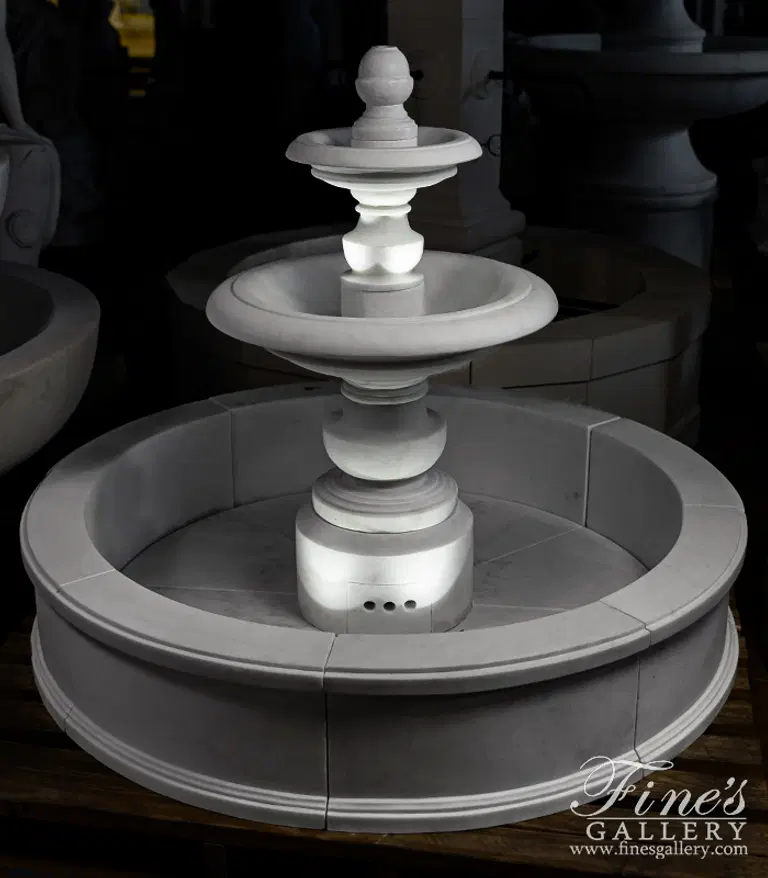Contemporary Classic Fountain in Statuary Marble
