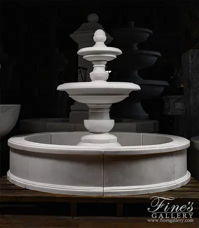 Contemporary Classic Fountain in Statuary Marble