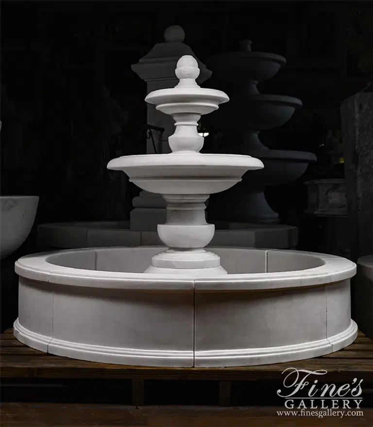 Contemporary Classic Fountain in Statuary Marble