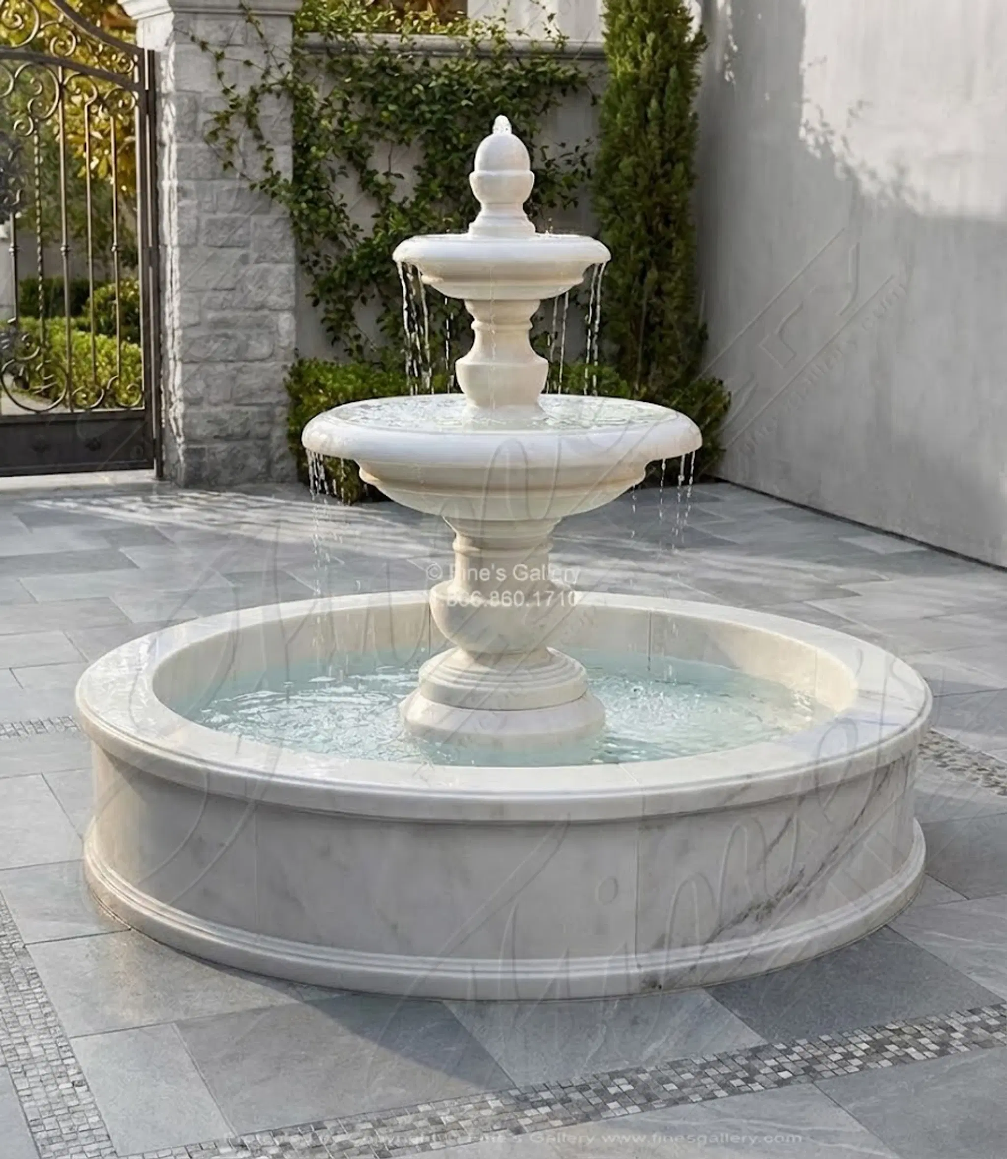 Contemporary Classic Fountain in Statuary Marble