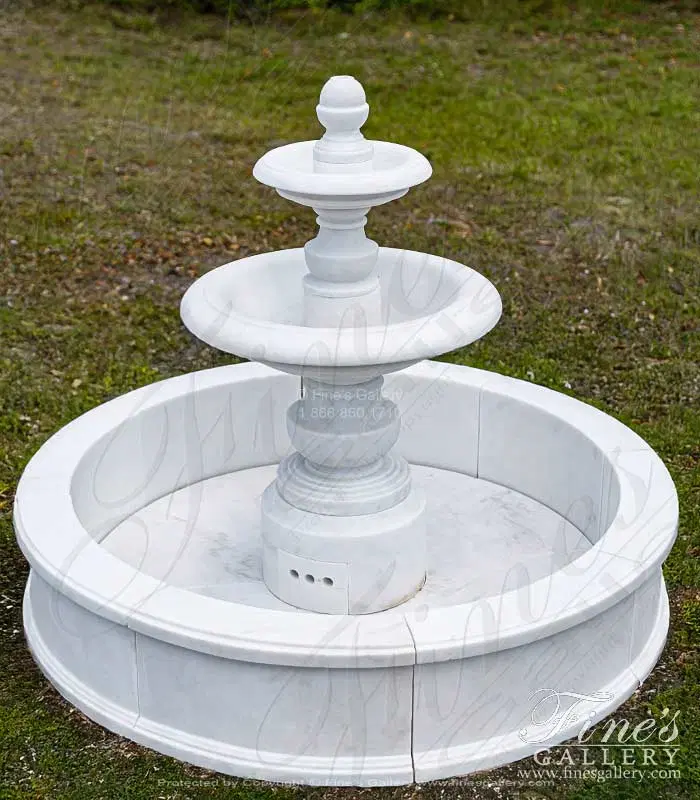 Contemporary Classic Fountain in Statuary Marble