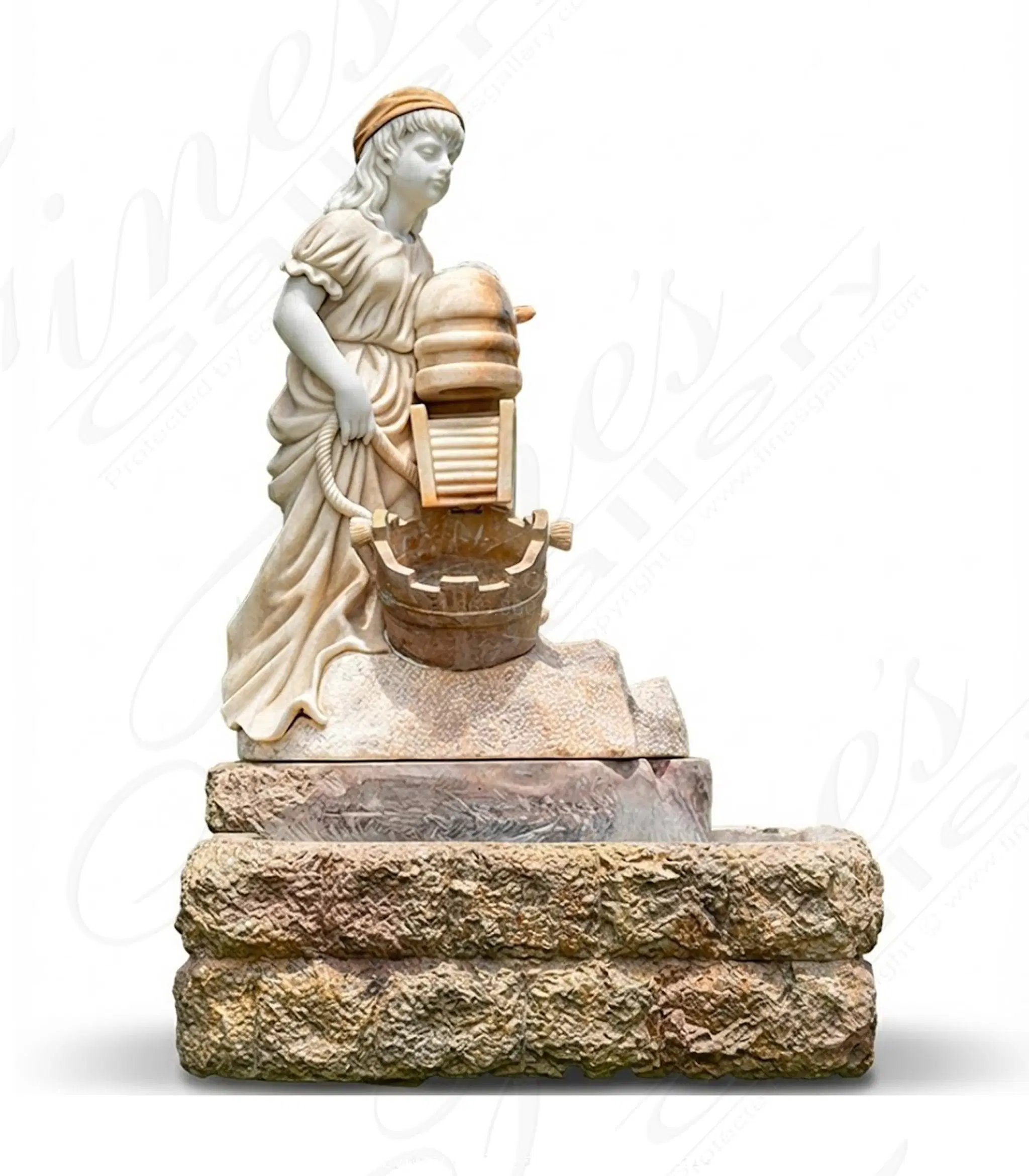 Young Girl at Well in Marble