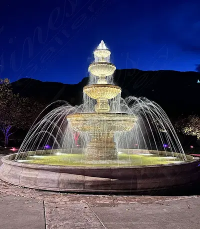 Oversized Tiered Fountain in Solid Granite