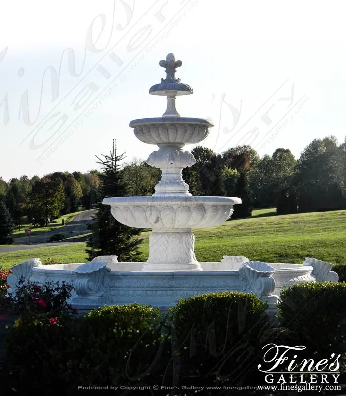 Tiered Versailles Marble Fountain in Statuary Marble