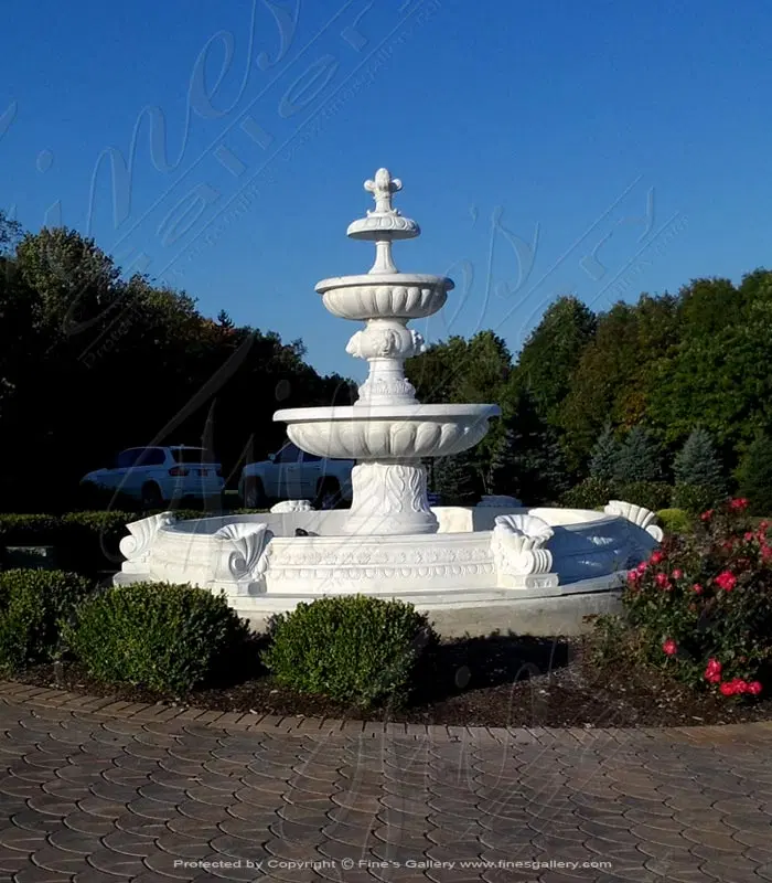 Tiered Versailles Marble Fountain in Statuary Marble