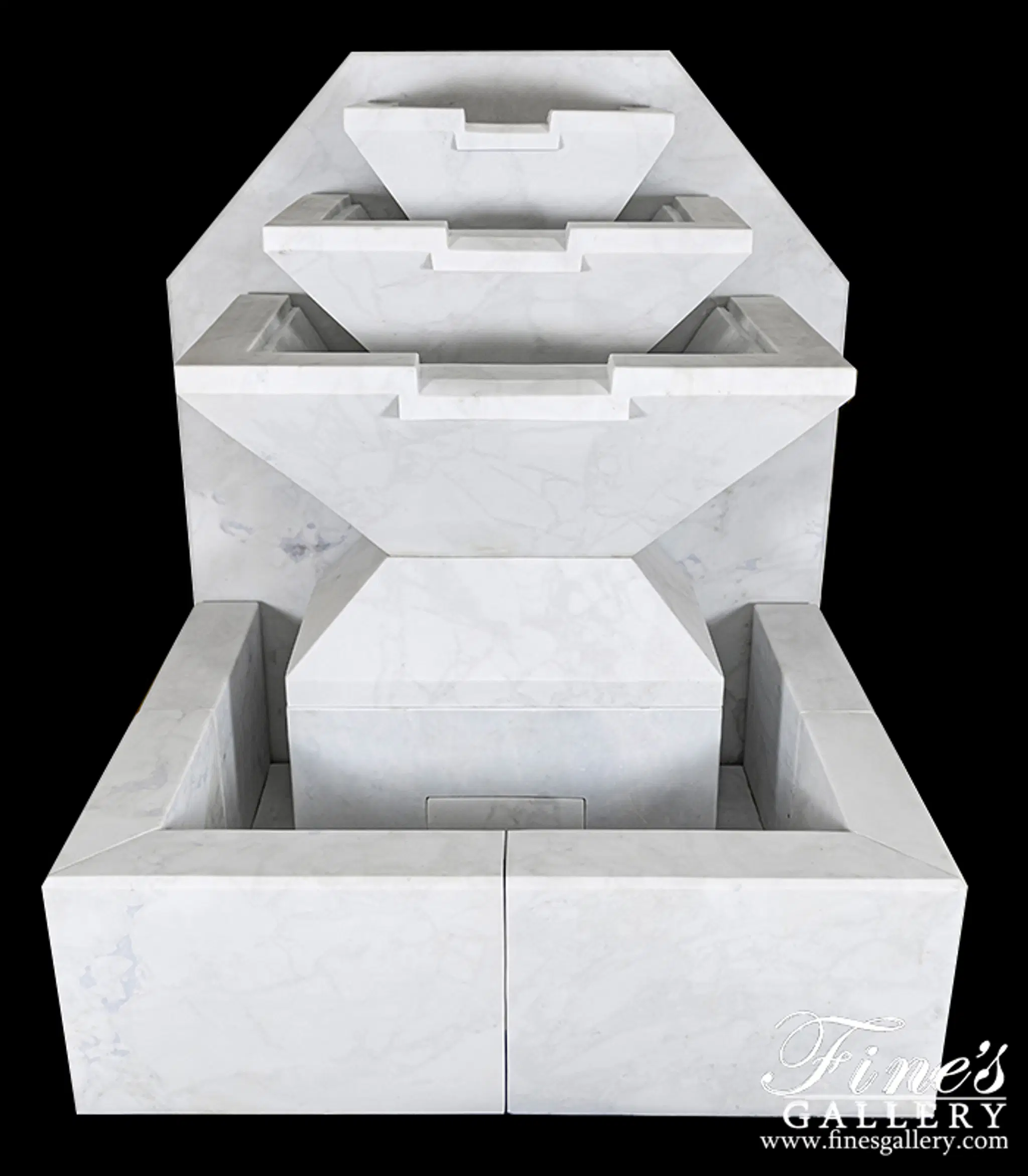 Clean Coastal Wall Fountain in White Marble