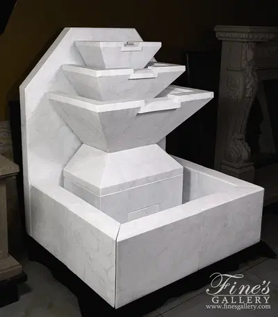 Clean Coastal Wall Fountain in White Marble