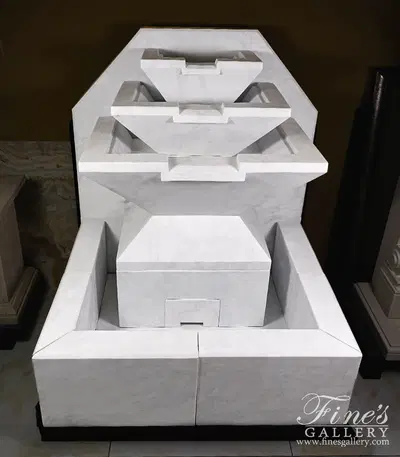 Clean Coastal Wall Fountain in White Marble