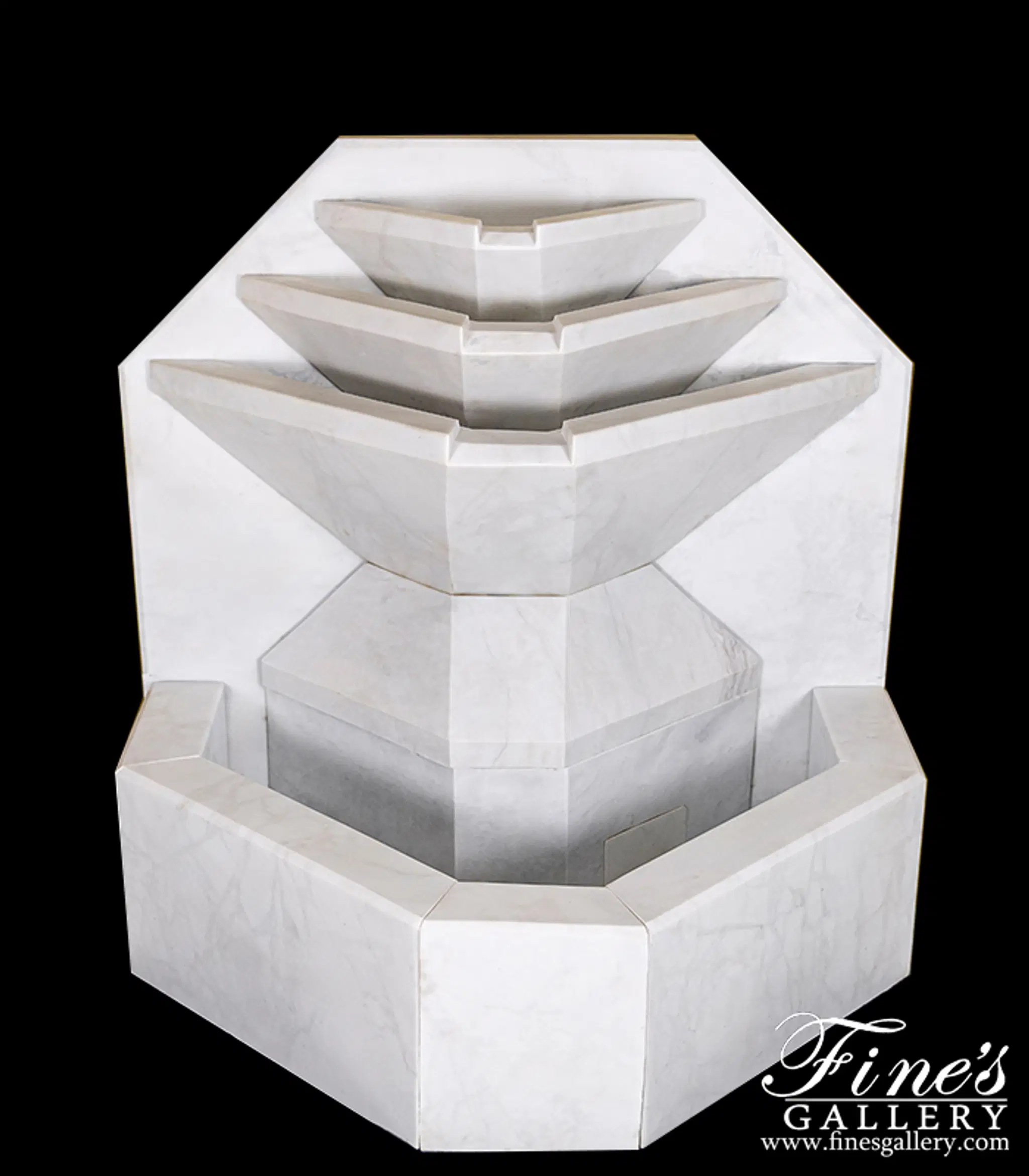 A Modern Wall Fountain In White Marble