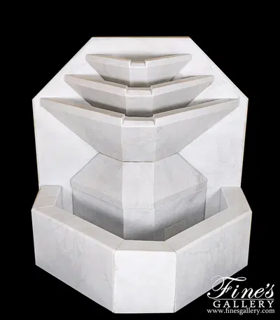 A Modern Wall Fountain In White Marble