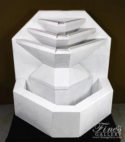 A Modern Wall Fountain In White Marble