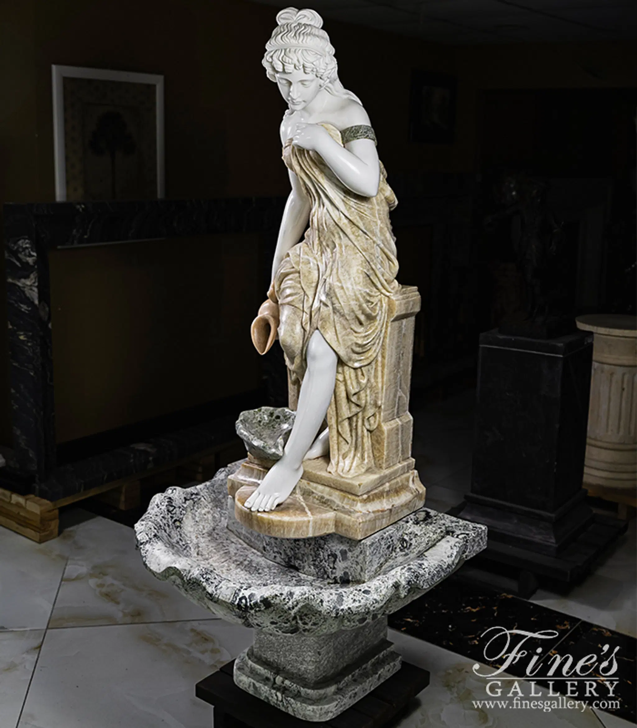 Victorian Lady Marble Fountain — Model MF-2403 — detail view 7