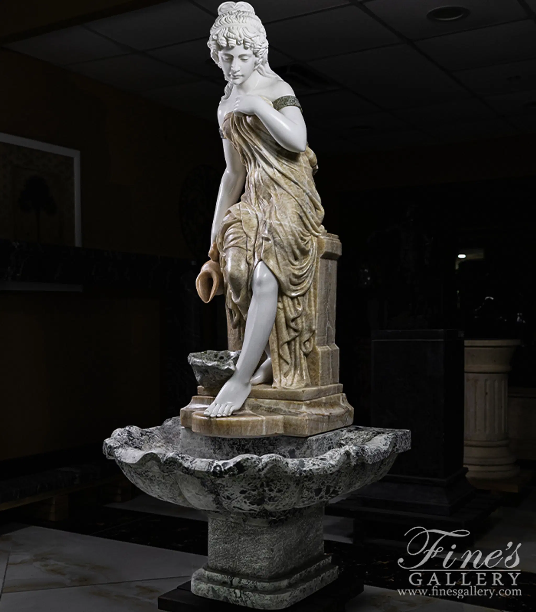 Victorian Lady Marble Fountain — Model MF-2403 — detail view 8