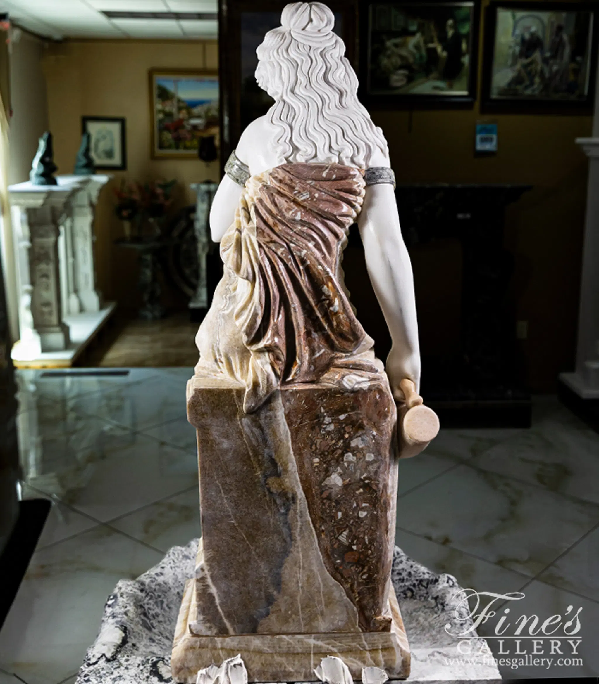 Victorian Lady Marble Fountain — Model MF-2403 — detail view 11