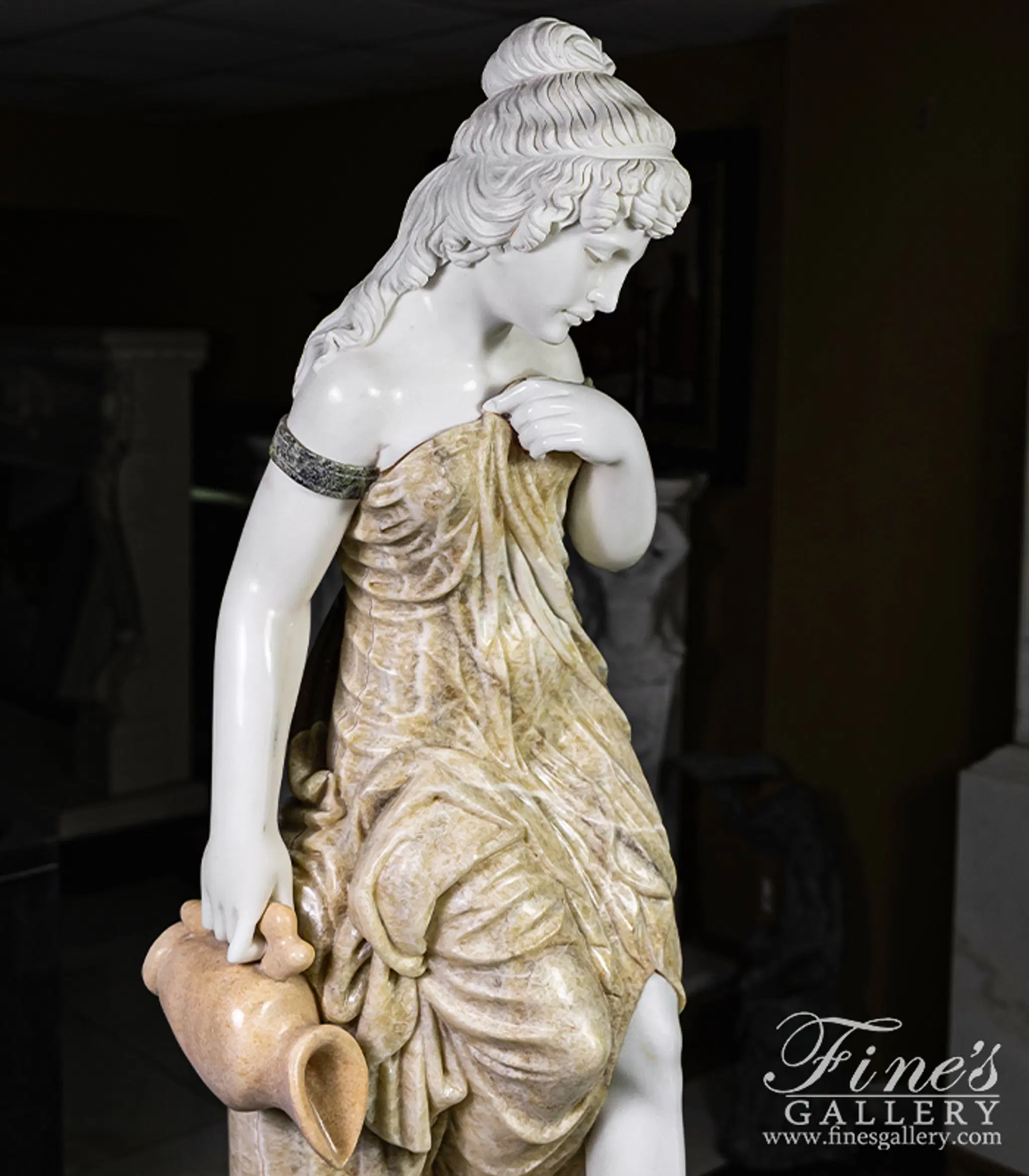 Victorian Lady Marble Fountain — Model MF-2403 — detail view 4