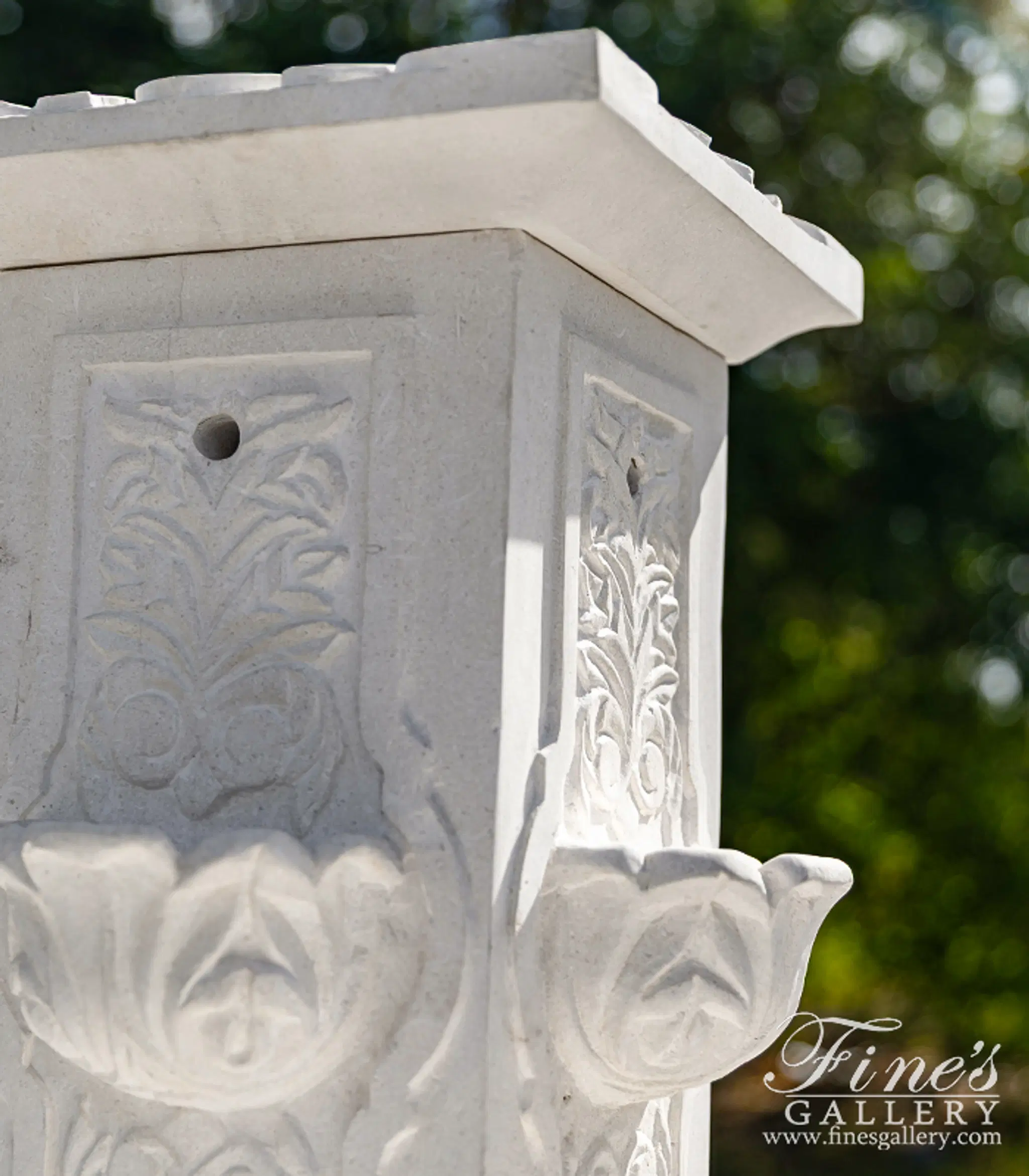 Acanthus Themed Fountain in Limestone — Model MF-2416 — detail view 2