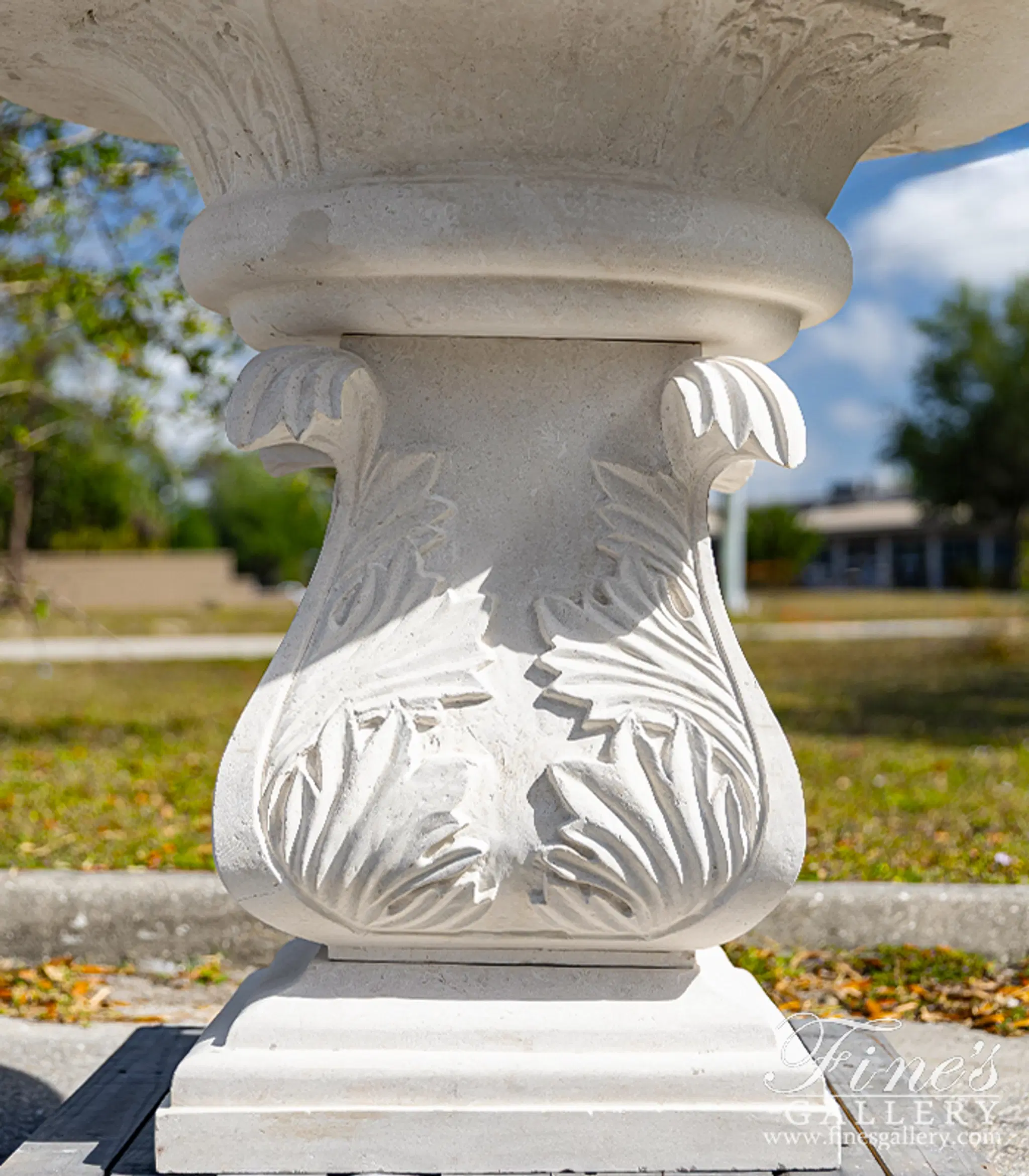 Acanthus Themed Fountain in Limestone — Model MF-2416 — detail view 3