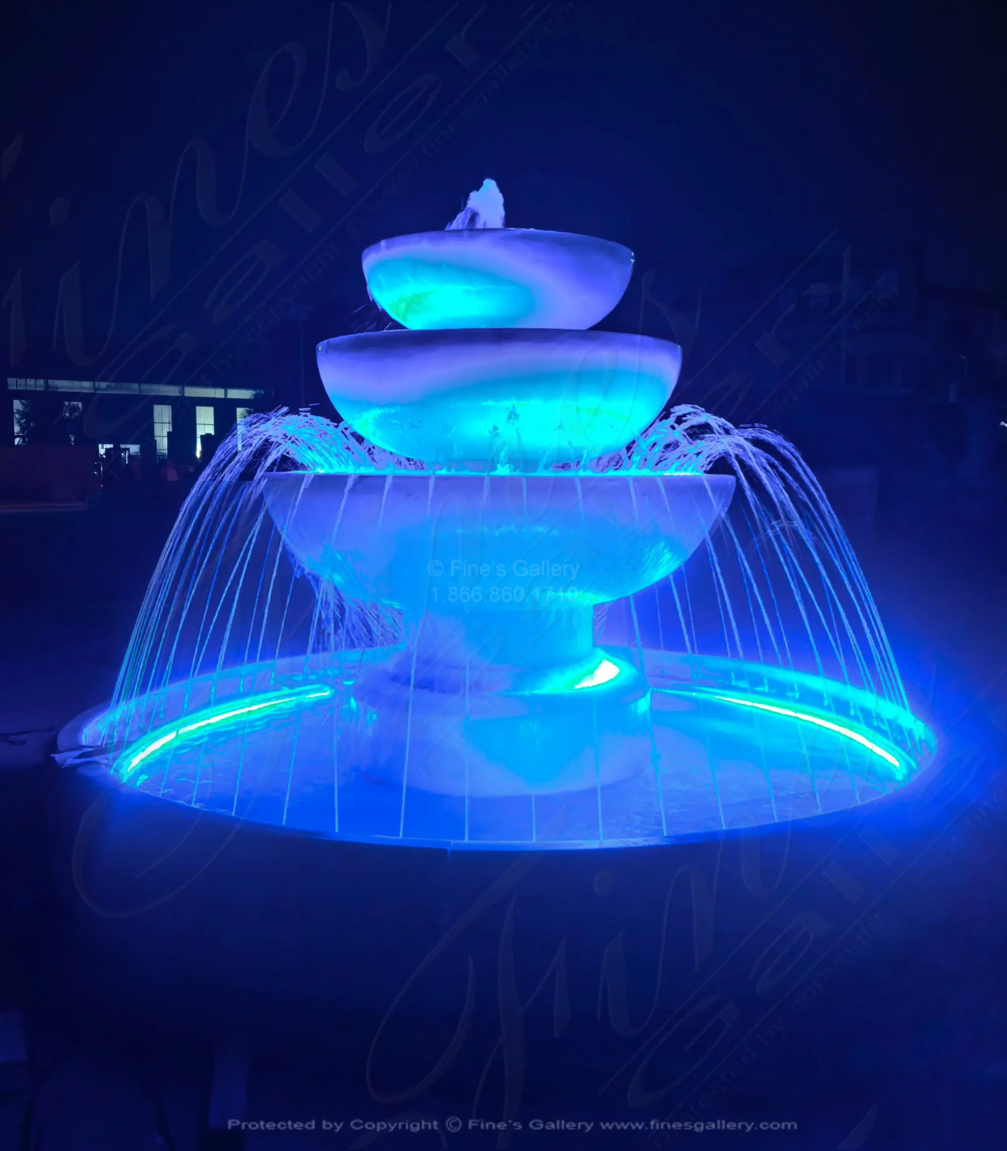Simplistic Three Tiered Fountain in Statuary Marble