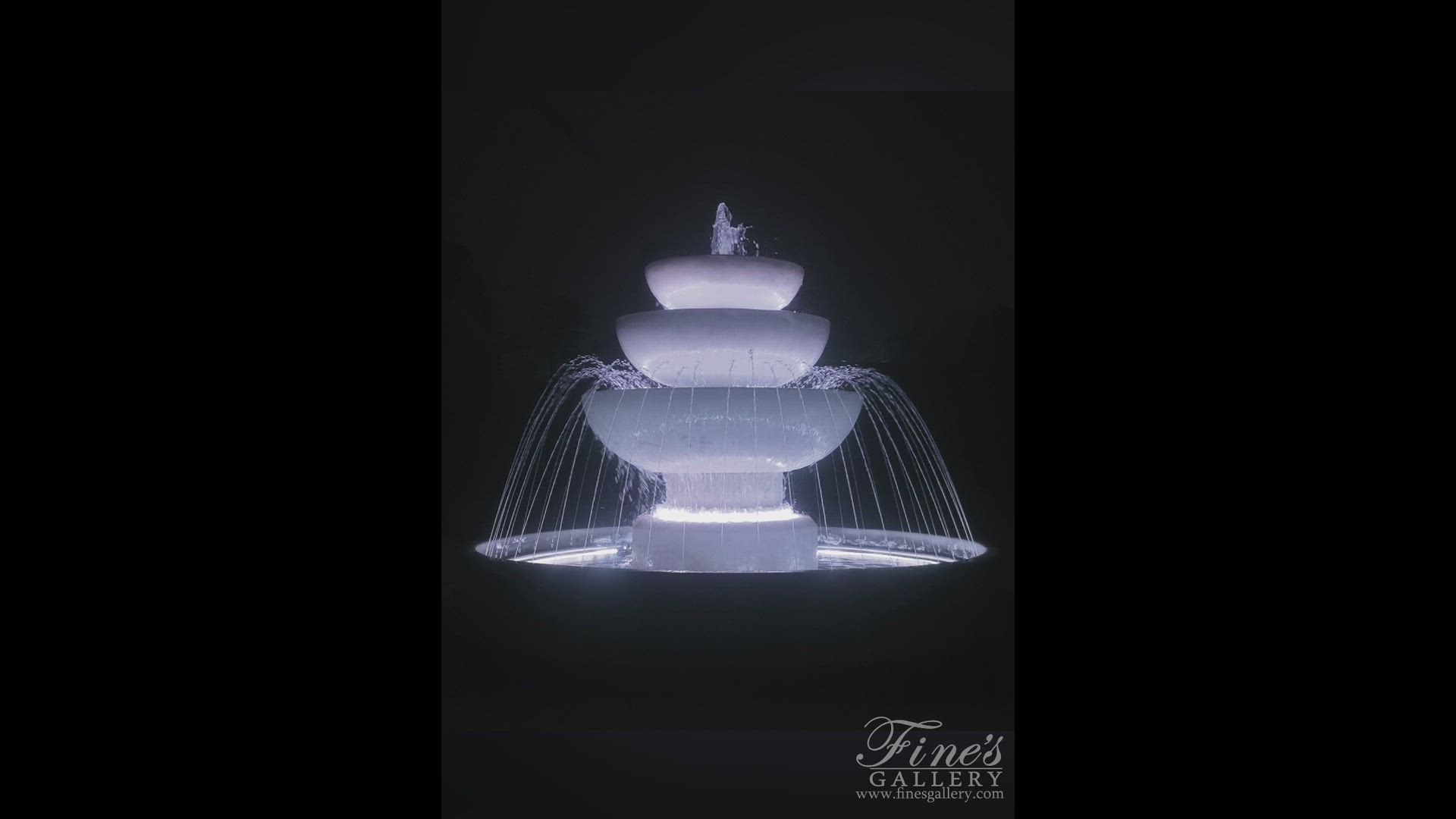 Simplistic Three Tiered Fountain in Statuary Marble — Model MF-2422 — product video