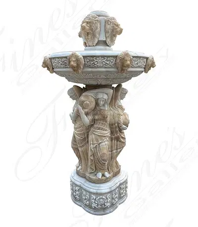 Ladies and Lions Fountain in Honey Onyx