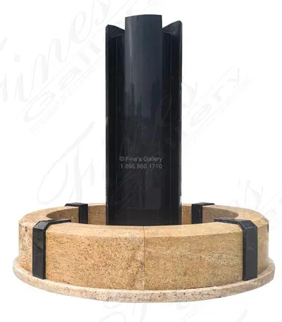 Contemporary 'City Park' Fountain In Two Toned Granite