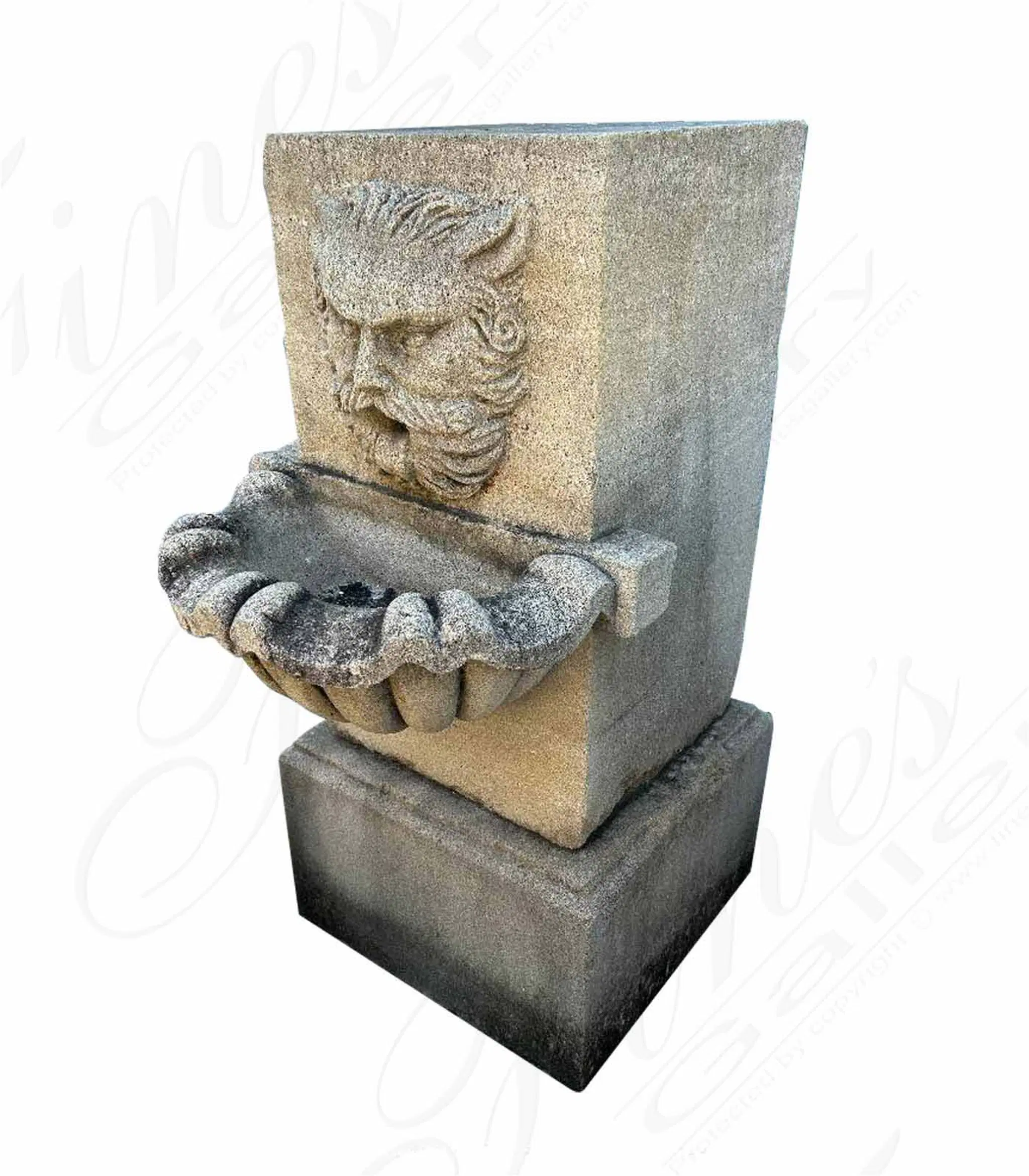 Vintage Wall Fountain in Naturally Aged Sandstone