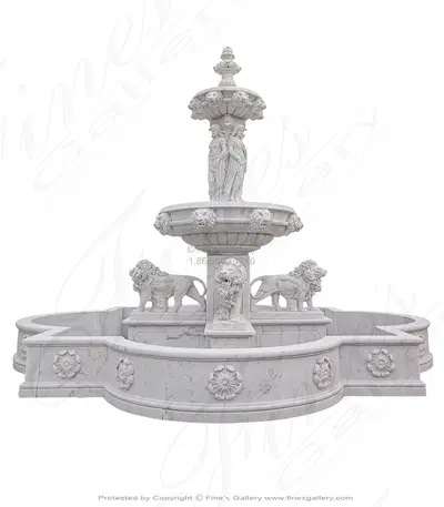 Ladies & Lions Quatrefoil Fountain