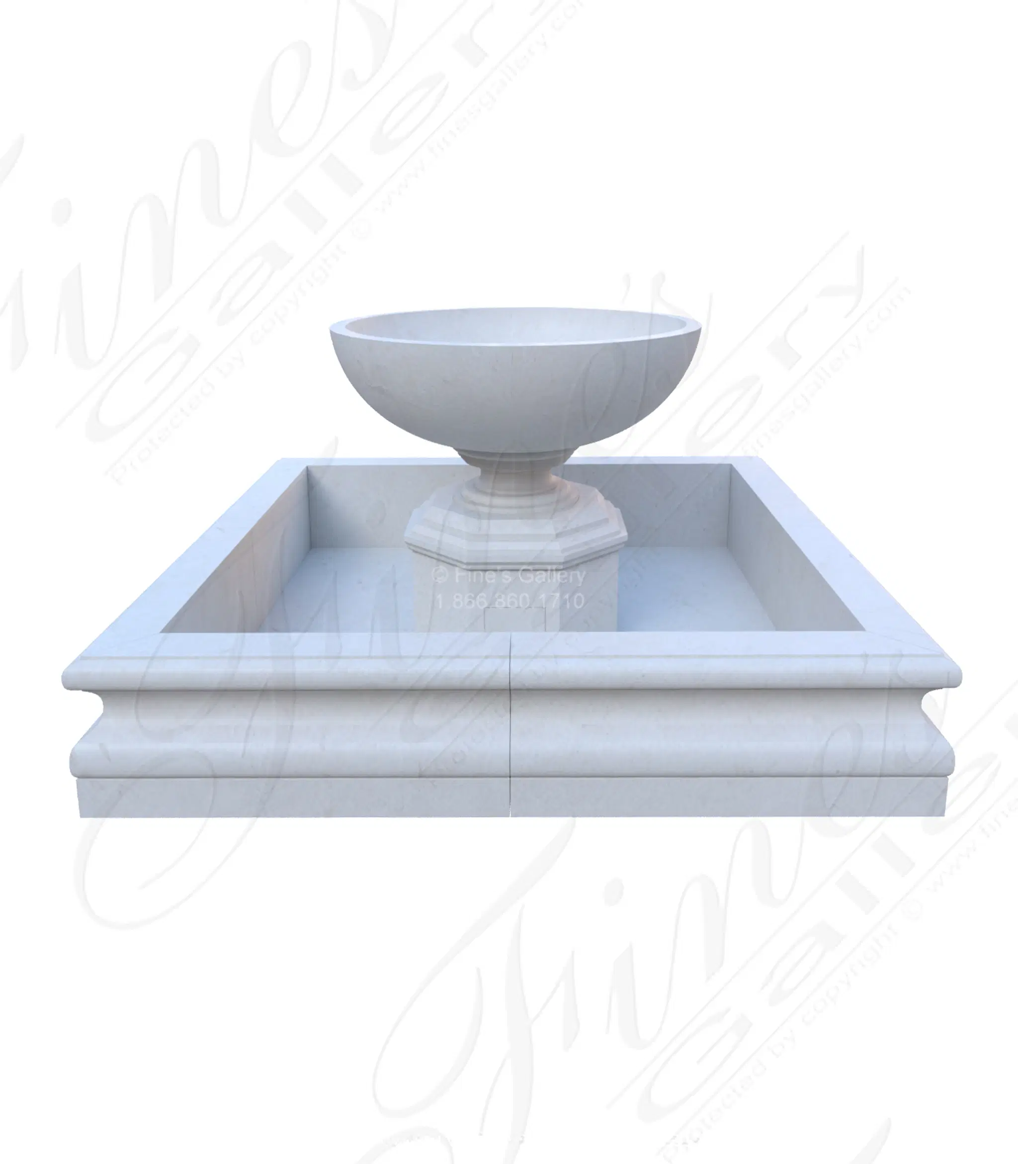 Contemporary Fountain in Vrasta Limestone — Model MF-2465 — Hand-Crafted by Fine's Gallery