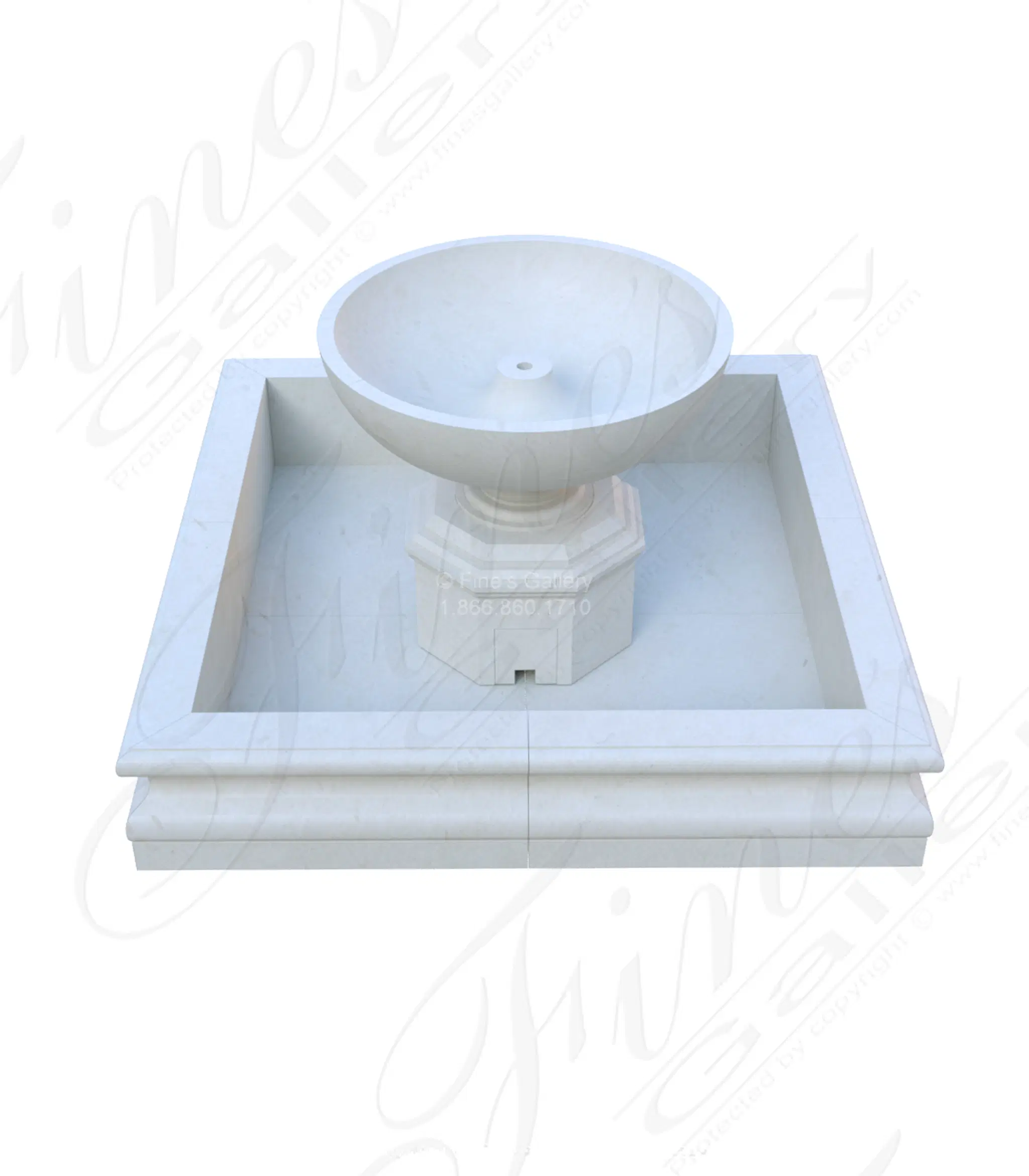 Contemporary Fountain in Vrasta Limestone — Model MF-2465 — detail view 1