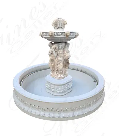 Figural Fountain in Natural Marble & Onyx