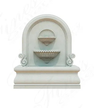 Arched Shell Motif Wall Fountain in Vratza Limestone
