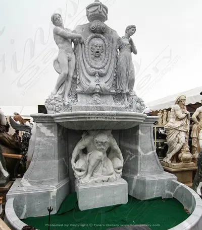 Roman Style Wall Fountain in Carrara Marble
