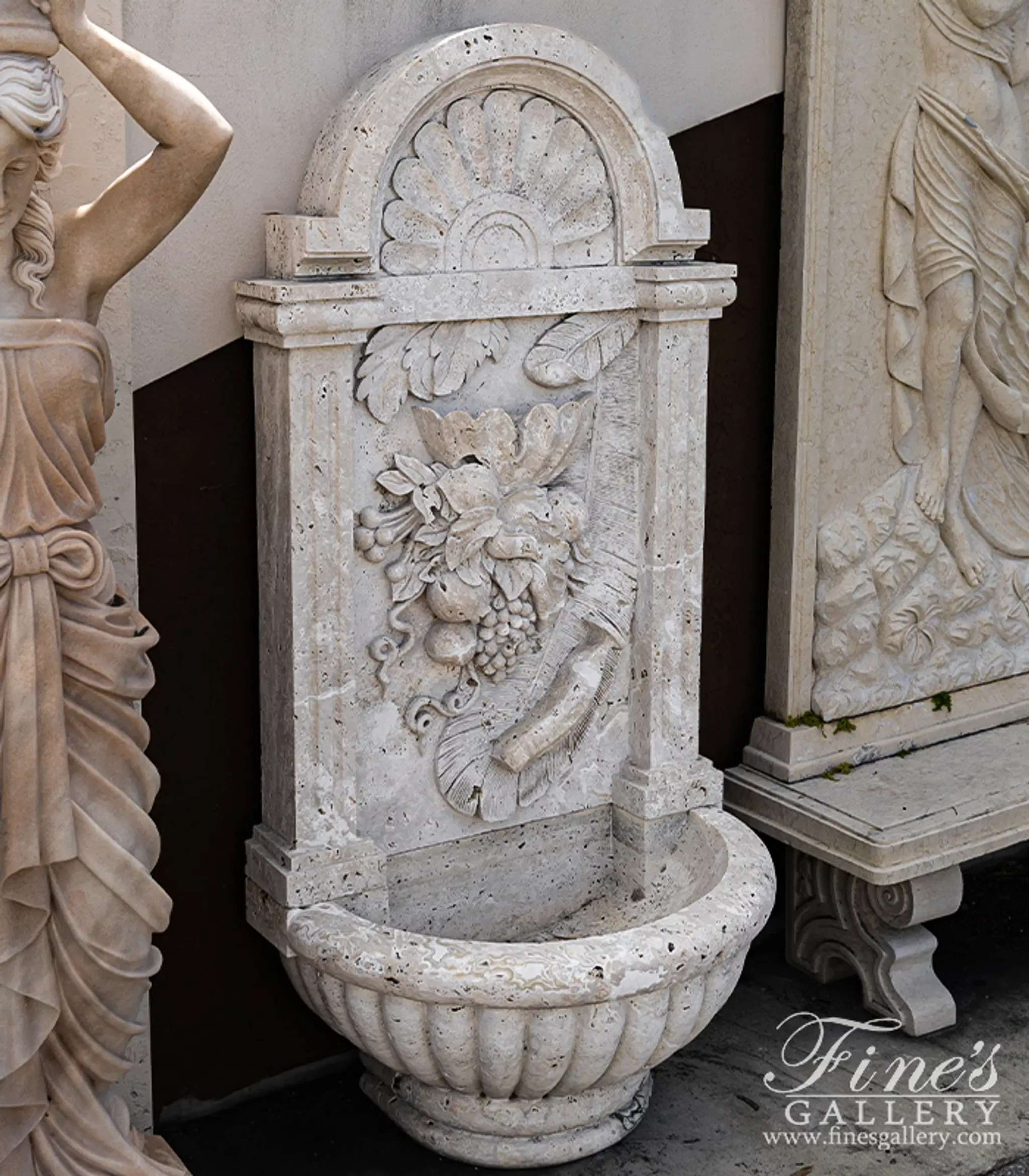 Tuscan Wall Fountain — Model MF-790 — Hand-Crafted by Fine's Gallery