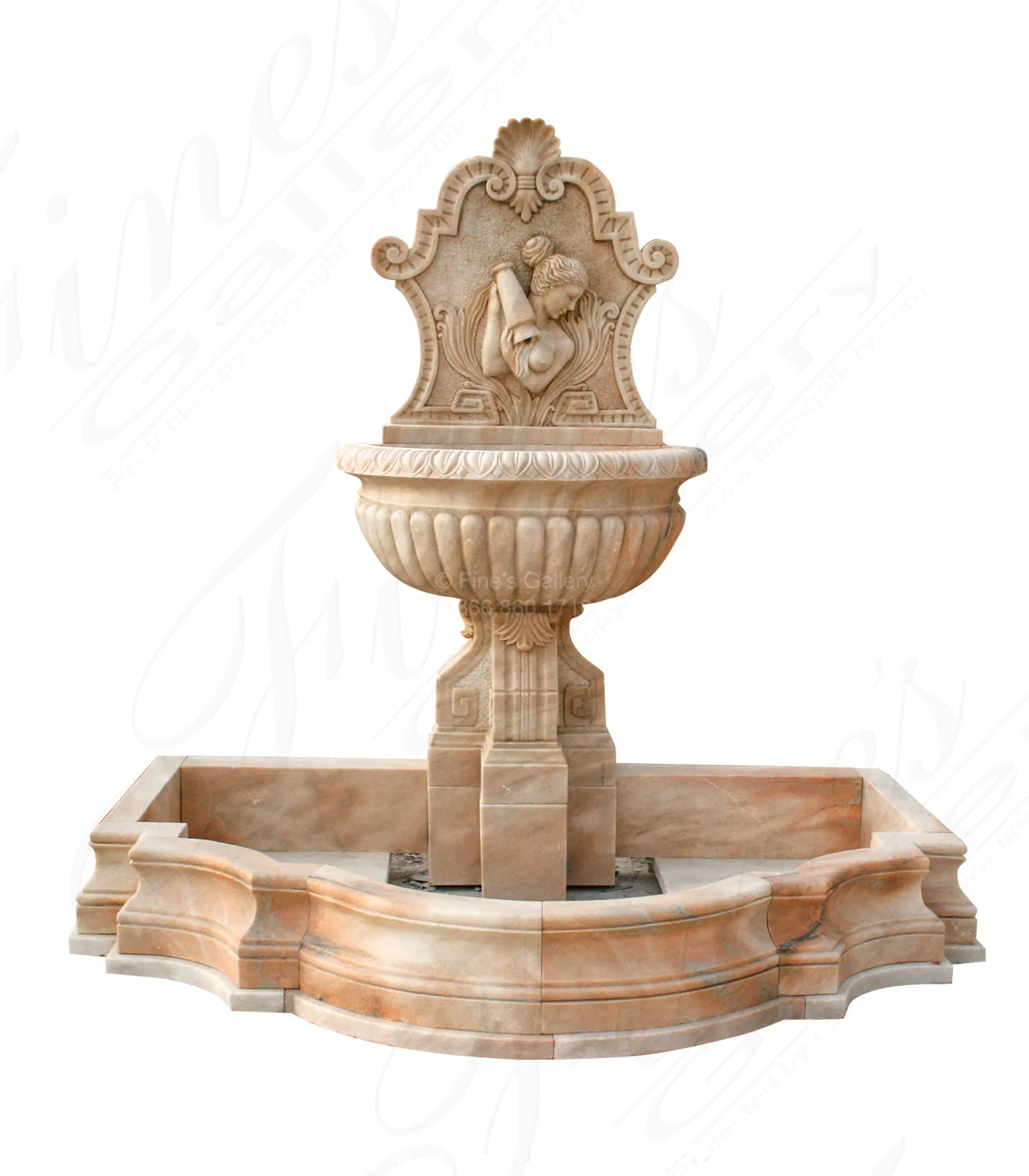 Grecian Maiden Wall Fountain — Model MF-871 — Hand-Crafted by Fine's Gallery
