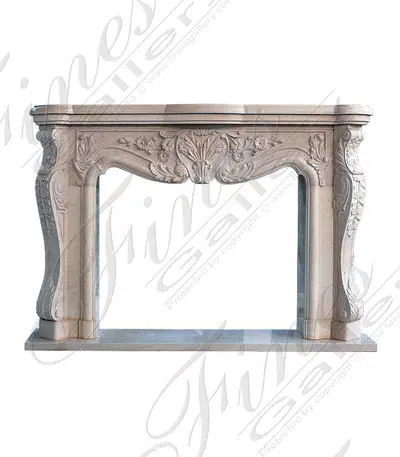 French Country French Style Mantel in Egyptian Galala Marble