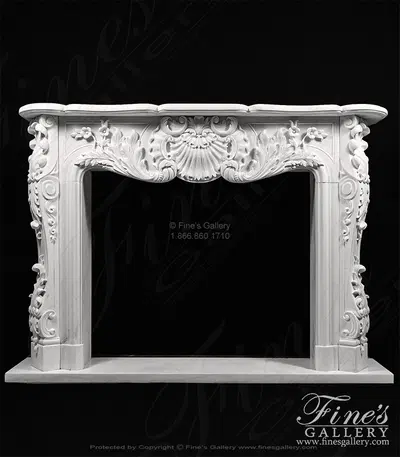 French Versailles White French Marble Fireplace
