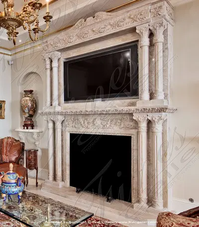 Ornate Marble Overmantel