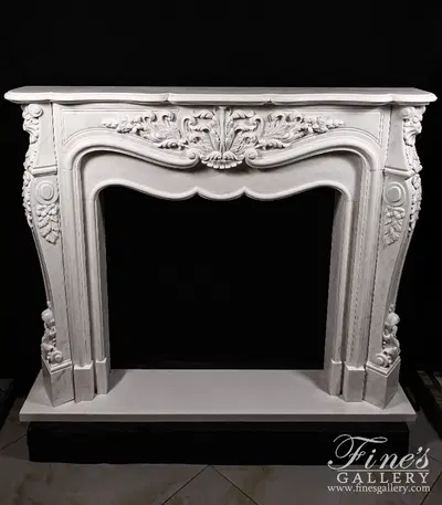 Oversized French Mantel in Statuary White Marble