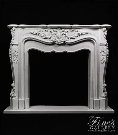 Oversized French Mantel in Statuary White Marble