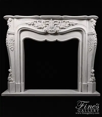 Oversized French Mantel in Statuary White Marble