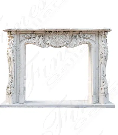 Bianco Perlino French Versailles Fireplace