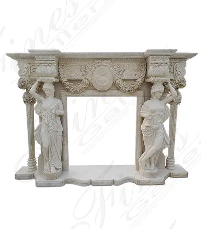 Greco Roman Marble Fireplace Mantel