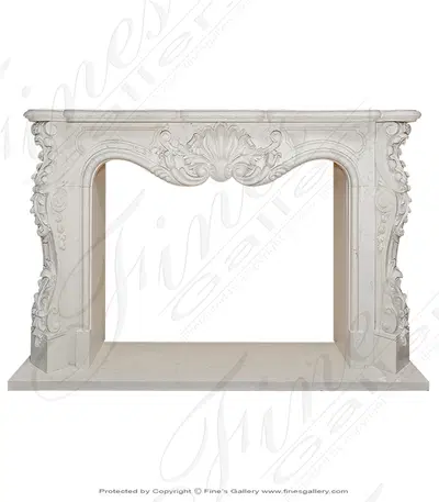 Bianco Perlino Marble Fireplace