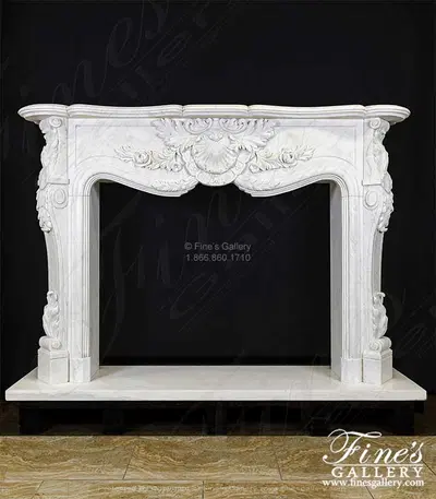Lovely French Marble Mantel in Statuary White Marble