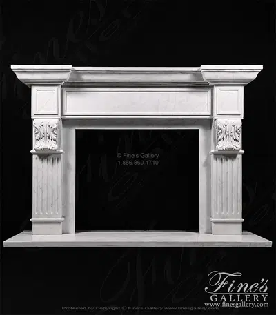 Classic Statuary White Marble Fireplace Mantel