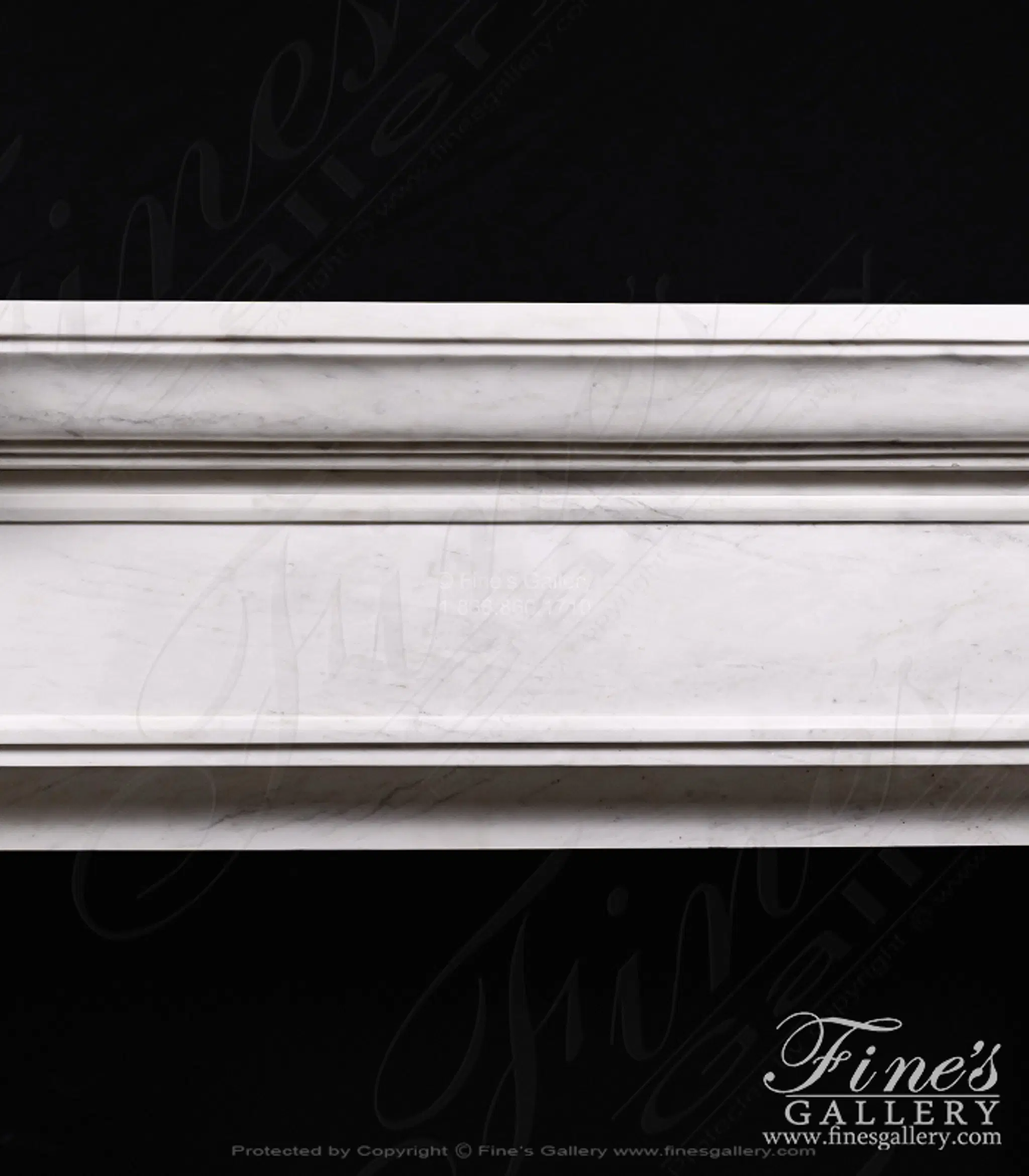 Classic Statuary White Marble Fireplace Mantel — Model MFP-1557 — detail view 2