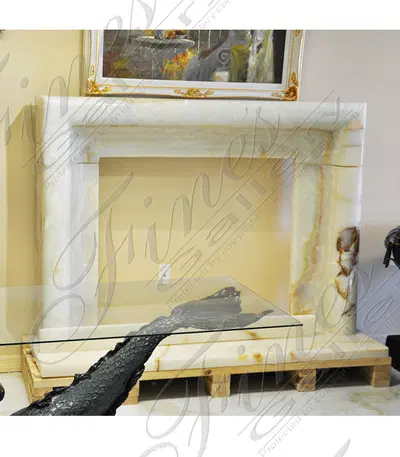 Contemporary White Onyx Mantel